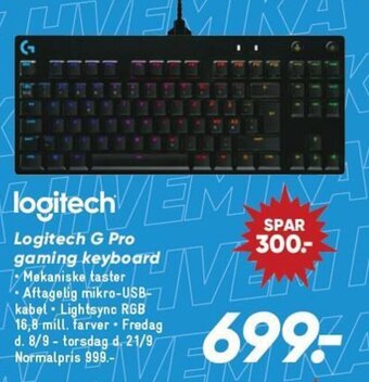 Bilka Logitech G Pro gaming keyboard tilbud