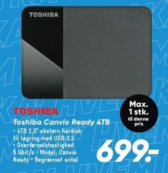 Bilka Toshiba Canvio Ready 4TB tilbud