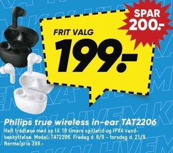 Philips true wireless in-ear TAT2206
