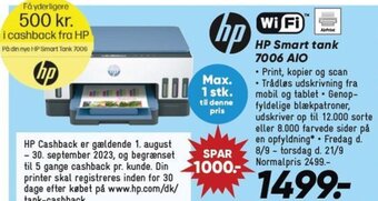 Bilka HP Smart tank 7006 AIO tilbud