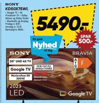 Bilka SONY KD50X75WL tilbud