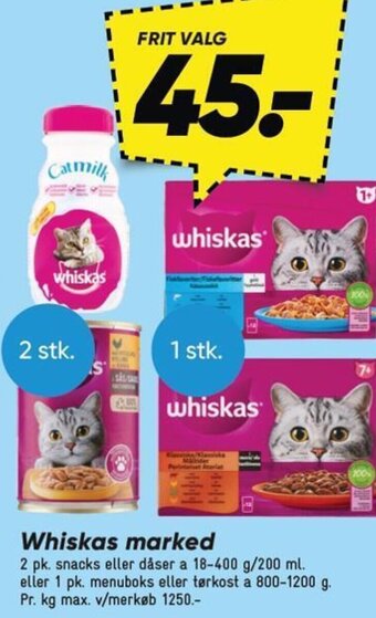 Bilka Whiskas marked tilbud