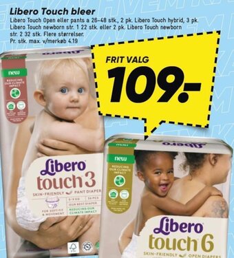 Bilka Libero Touch bleer tilbud