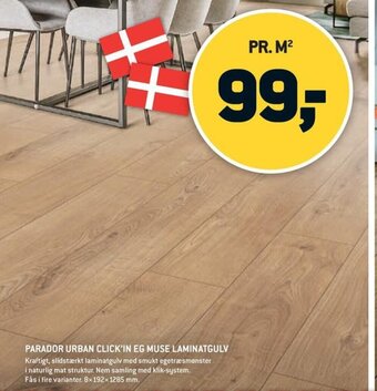 10-4 Byggecenter PARADOR URBAN CLICK'IN EG MUSE LAMINATGULV tilbud
