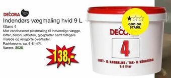 Harald Nyborg Indendørs vægmaling hvid 9 L tilbud
