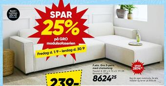 Gro 3-pers. med chaiselong