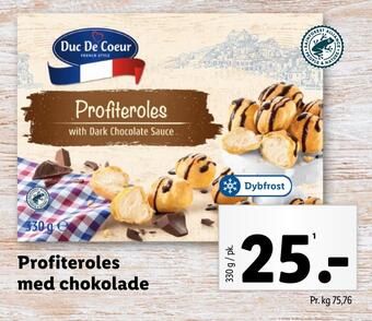 Lidl Profiteroles med chokolade tilbud