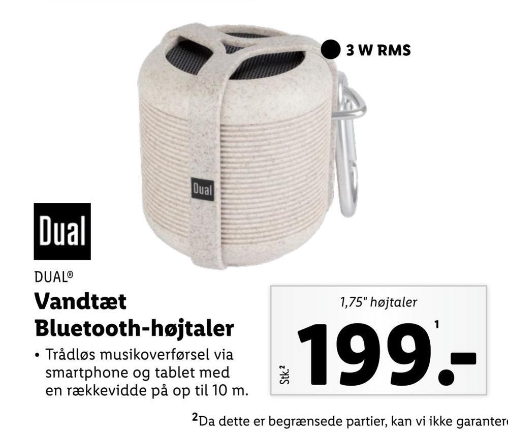 Vandtæt bluetoothhøjtaler tilbud hos Lidl
