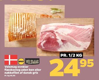 Netto Velsmag ovnklar flæskesteg uden ben eller nakkefilet af dansk gris tilbud