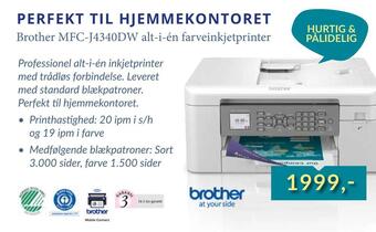 EDB Center Brother mfc-j4340dw alt-i-én farveinkjetprinter tilbud
