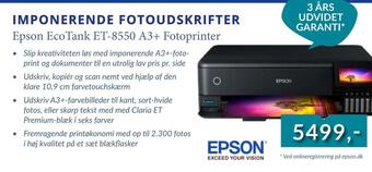 EDB Center Epson ecotank et-8550 a3+ fotoprinter tilbud