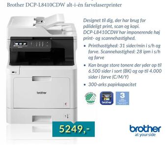 Tjdata Brother dcp-l8410cdw alt-i-én farvelaserprinter tilbud