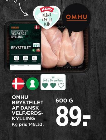 MENY Omhu brystfilet af dansk velfærds­ kylling tilbud