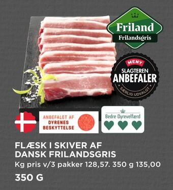 MENY Flæsk i skiver af dansk frilandsgris tilbud