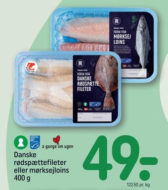 REMA 1000 Danske rødspættefileter eller mørksejloins tilbud