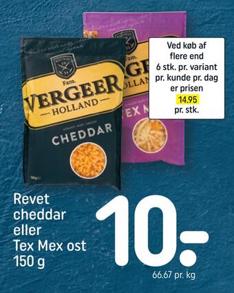 Revet cheddar eller tex mex ost