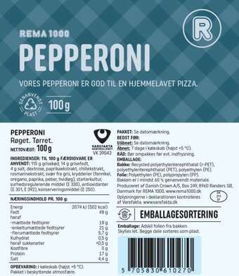REMA 1000 Pepperoni, 100 g tilbud