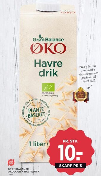 MENY Grøn balance havredrik tilbud