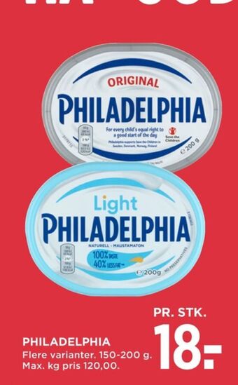 MENY Philadelphia flødeost light tilbud