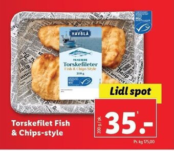 Lidl Torskefilet Fish & Chips-style tilbud