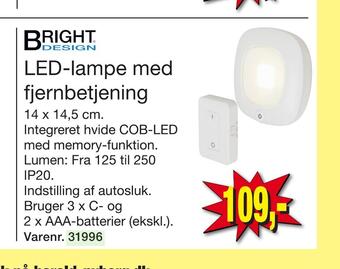 Harald Nyborg Led-lampe med fjernbetjening tilbud