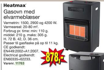 Harald Nyborg Gasovn med elvarmeblæser tilbud