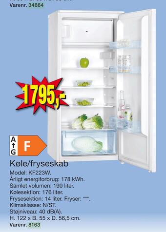 Harald Nyborg Køle/fryseskab tilbud