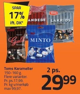 Fleggaard Toms karameller 2 ps tilbud
