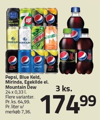 Fleggaard Pepsi, blue keld, miranda, egekilde el. mountain dew tilbud