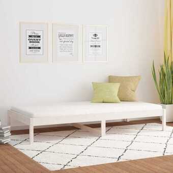 Bolig Center Daybed 80x200 cm massivt fyrretræ hvid tilbud