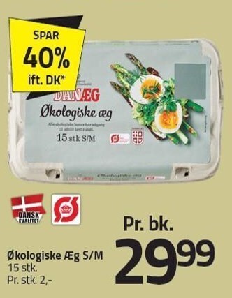 Fleggaard Økologiske æg s/m 15 stk tilbud