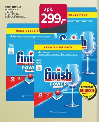 Finish essential opvasketabs 3 pk