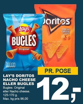 Let-Køb Lay's doritos nacho cheese eller bugles tilbud