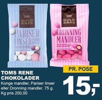 Let-Køb Toms rene chokolader tilbud