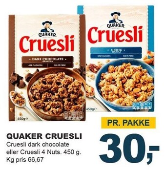 Let-Køb Quaker cruesli tilbud