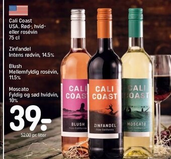 REMA 1000 Cali coast usa. rød-, hvid- eller rosévin tilbud
