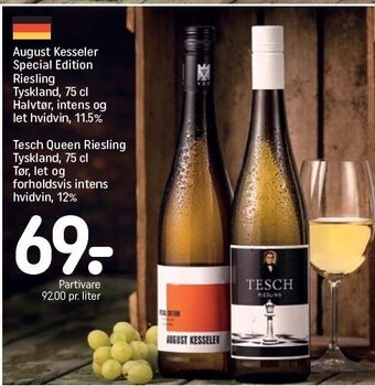 REMA 1000 August kesseler speciel edition riesling eller tesch queen riesling tilbud