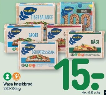 REMA 1000 Wasa knækbrød tilbud