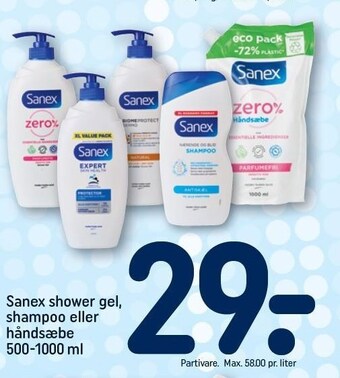 REMA 1000 Sanex shower gel, shampoo eller håndsæbe tilbud