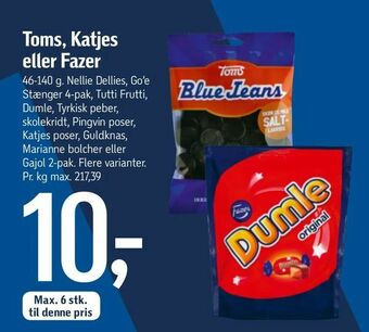 Føtex Toms, Katjes eller Fazer tilbud