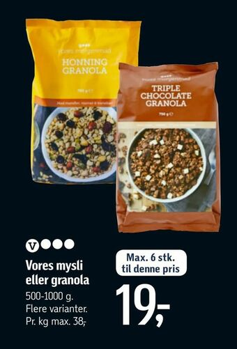 Føtex Vores mysli eller granola tilbud