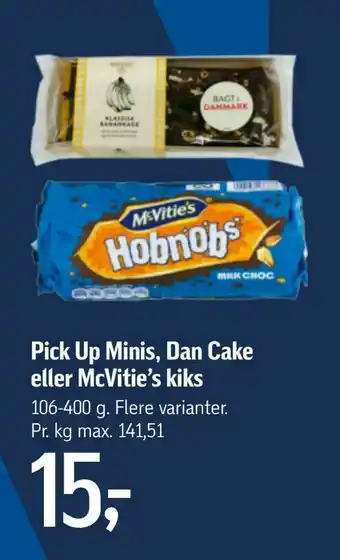 Føtex Pick Up Minis, Dan Cake eller McVitie's kiks tilbud