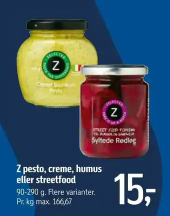 Føtex Z pesto, creme, humus eller streetfood tilbud