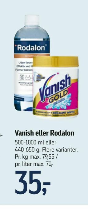 Føtex Vanish eller Rodalon tilbud