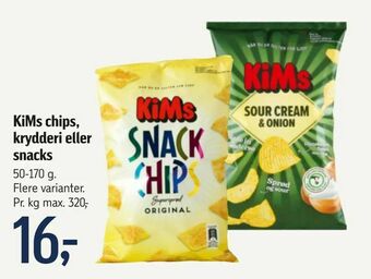 Føtex KiMs chips, krydderi eller snacks tilbud