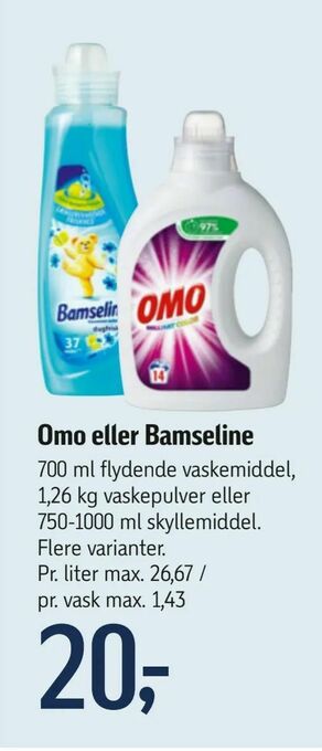 Føtex Omo eller Bamseline tilbud