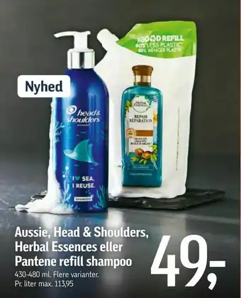 Føtex Aussie, Head & Shoulders, Herbal Essences eller Pantene refill shampoo tilbud