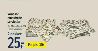 Føtex Windsor mønstrede servietter tilbud