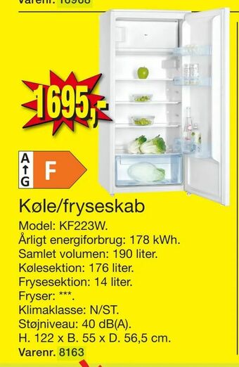 Harald Nyborg Køle/fryseskab tilbud