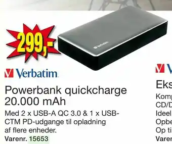 Harald Nyborg Powerbank quickcharge 20.000 mAh tilbud